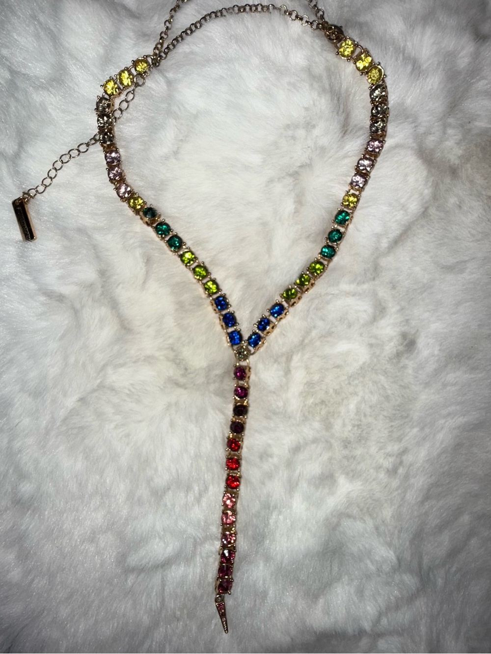 Multicolor Crystal Y-Style Necklace